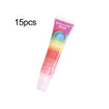 15pcs Rainbow Pearl Lip Gloss Glitter, Rainbow Jelly Lip Gloss, Sparkling Lips, Moisturizing Lip Skin, Keeping It Hydrated And N