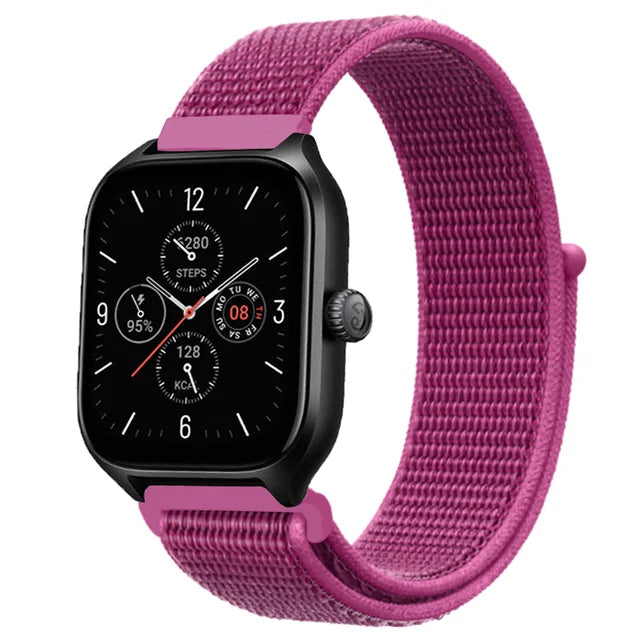 20mm 22mm Nylon Loop Strap for Amazfit GTR 47mm/GTR4 3 Pro/GTS 4 mini/3 Bracelet for Amazfit Balance 3 2/bip 5 6 Max/Stratos 2 3