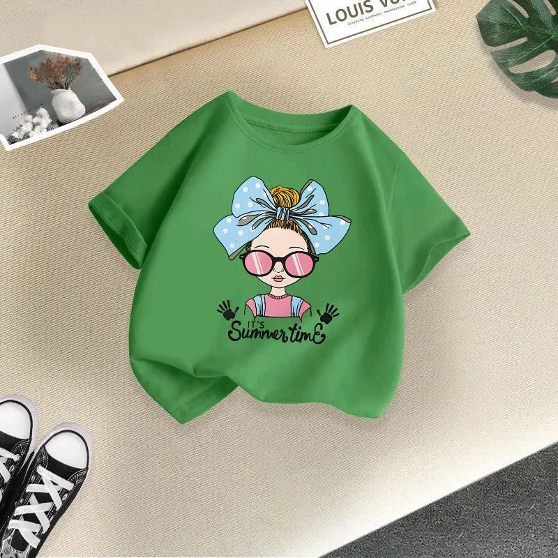 Children's Summer T-Shirt New Children's Short-Sleeved T-Shirt Men And Girls Round Neck Tops Baby Cotton T-Shirt Bottoming Shirt