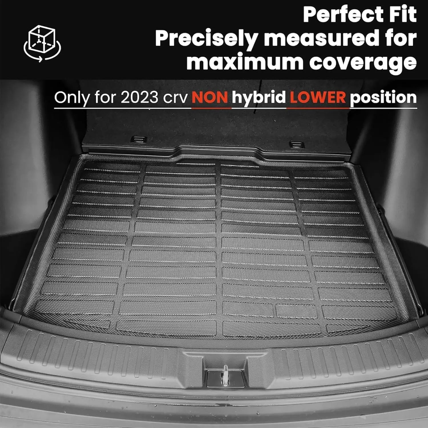 All Weather Cargo Liner Fit for Honda CRV 2023-2026 Non Hybrid with TPE Rubber Odorless Anti-Slip Mat Black