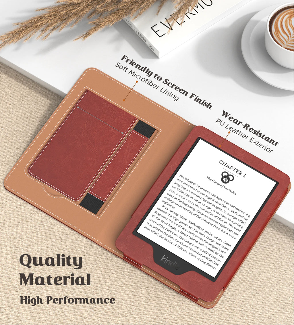 Case for 6" Kindle(11th Generation, 2024/2022 Release)/(10th Gen,2019)/Kindle(8th Gen, 2016), Ultra Lightweight PU Shell Cover