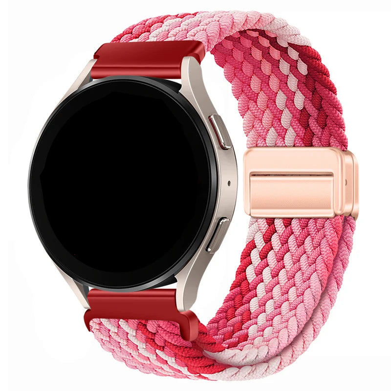 18/20/22 Braided Loop for Garmin Venu/3/3s/Forerunner 265S/265/645 Band Elastic Wristband Magnetic Buckle for Garmin VivoMove3