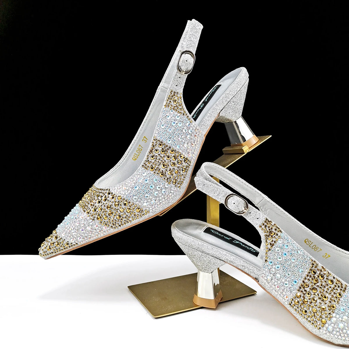 QSGFC Exquisite Fashion Women Shoes Sparkling Diamonds Pointed-toe Design Elegant Party Ladies High Heels