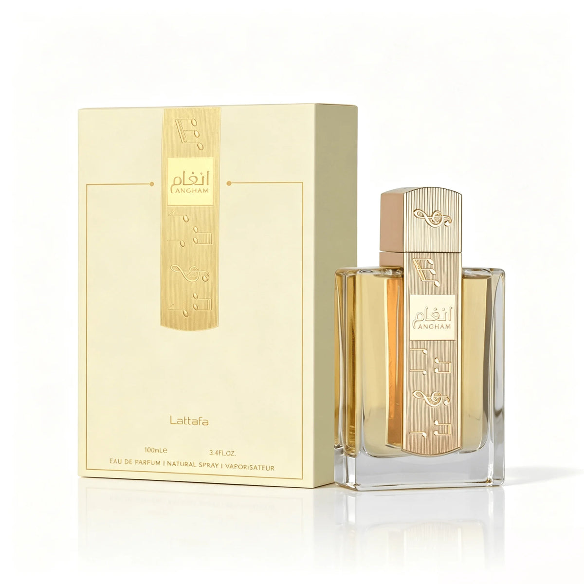 Lattafa Angham Eau De Parfum 100ml 3.4oz Unisex Perfume Spray Long-Lasting Oriental Gourmand Fragrance Vanilla Amber Musk Luxury Arabian Dubai Perfumes Daily Scent Gift