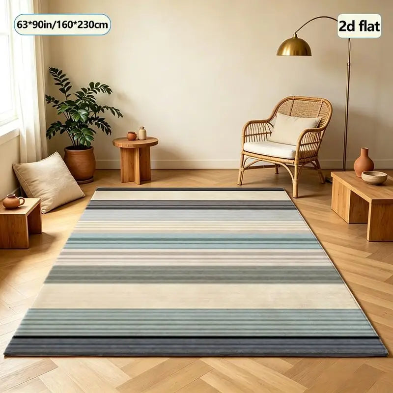Matte Multi-Color Vertical Stripe Pattern Carpet Floor Covering for Home Bedroom Living Room Floor Carpet