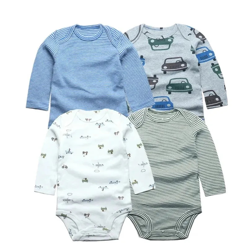 Spring Autumn Baby Bodysuits 3/4/5PCS Long Sleeve Baby Boy Girl Clothes 100% Cotton Newborn Body Infant 0-24Month Bebe Jumpsuit
