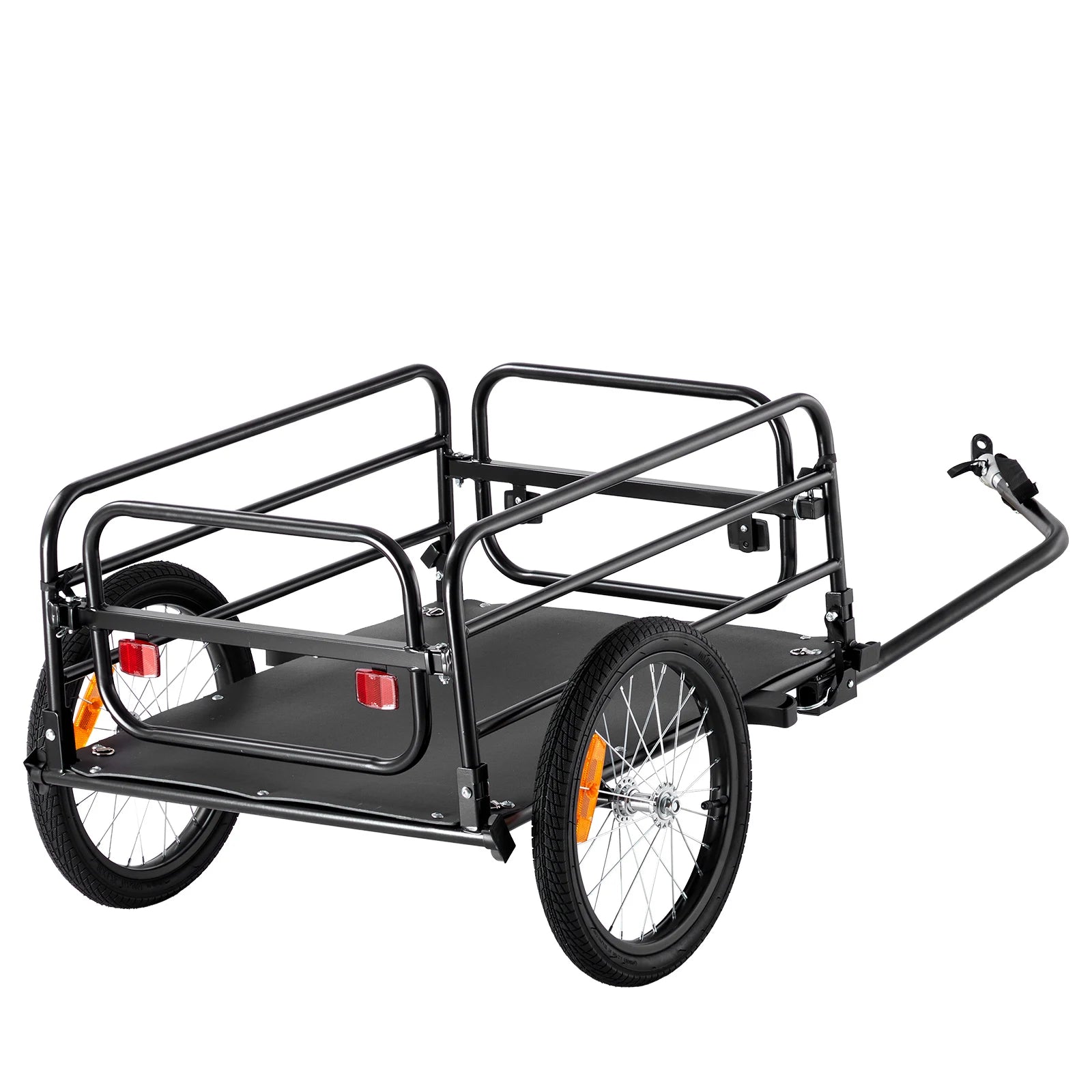 SucceBuy 160 lbs Bike Cargo Trailer Foldable Storage Bicycle Wagon Cart with 16" Wheels Safe Reflectors Fits 22"-28" Bike Wheels