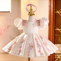 Jill Wish J892 White Girls Dress 3D Flowers Puff Sleeve Kids Wedding Dress Sequin Embroidery Birthday Party Gown with Headband
