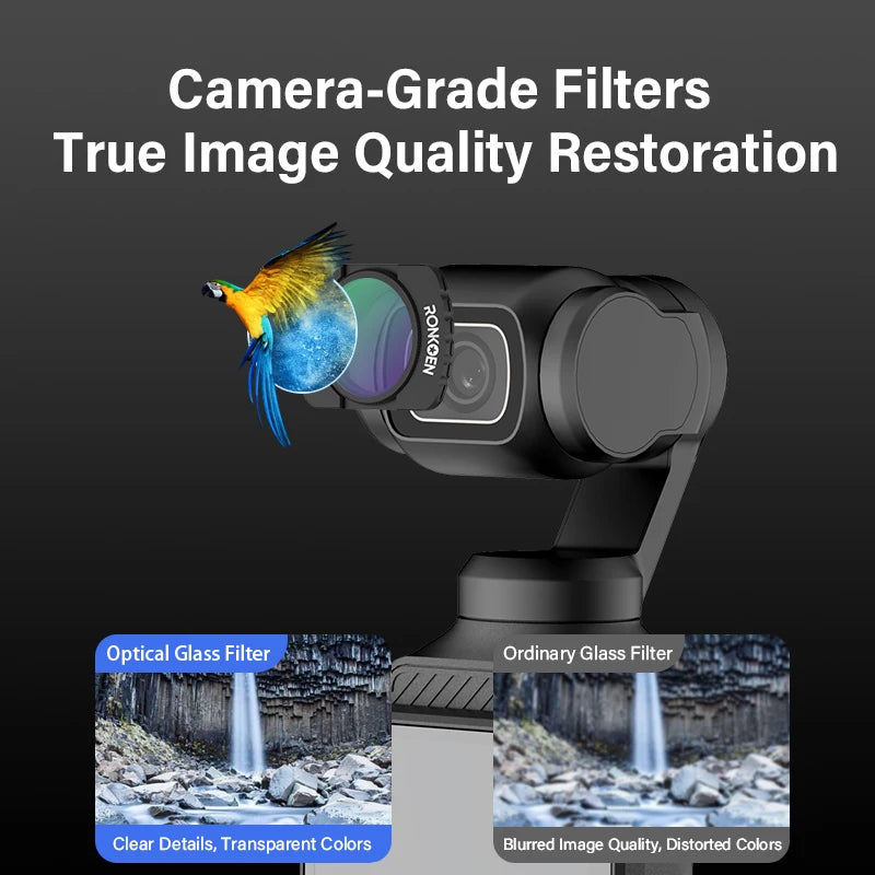 Ronkoen Magnetic ND/CPL Filter Set For DJI OSMO Pocket 3 Creator Combo Accessories, Action Camera Neutral Density Filters