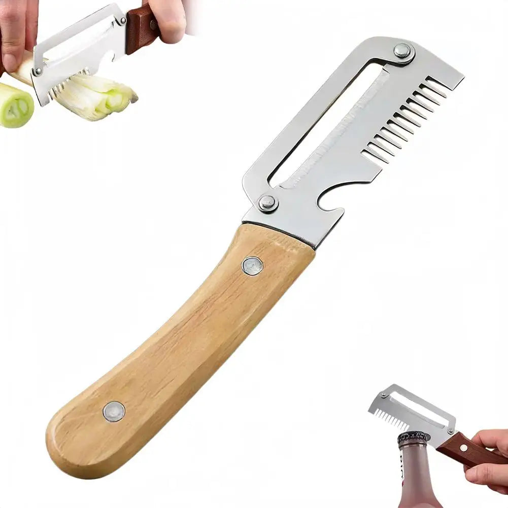 Stainless Steel Fruit Peeler Wooden Handle Paring Knife Planer Sugarcane Household Thick Fruits Vegetables Scraping Tools