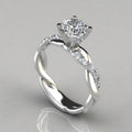 Popular and Elegant Princess-cut diamond ring with twisted braid and modern design.