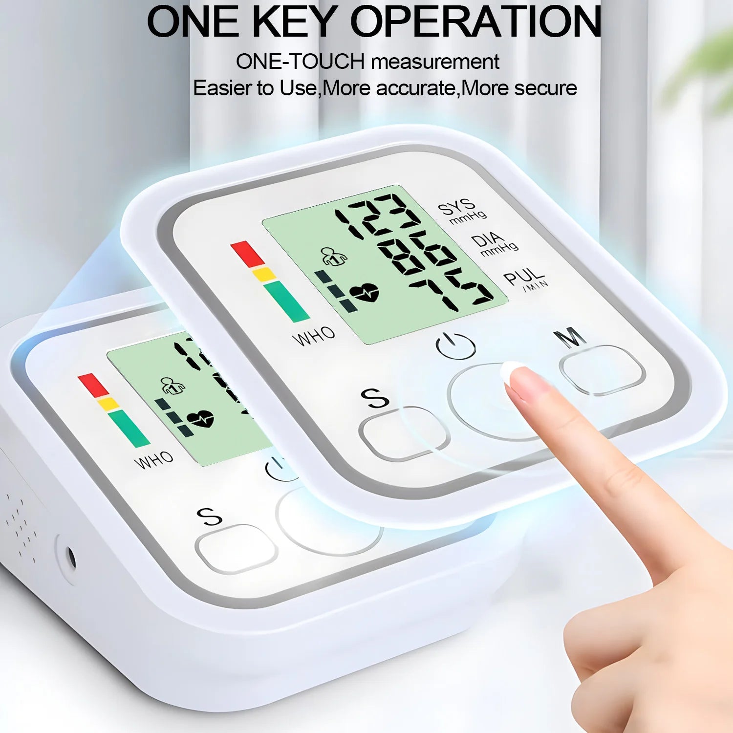 Blood Pressure Test Kit BP Monitor Upper Arm Automatic Tonometer Digital Sphygmomanometer Pulse Medical Device Or Pulse Oximeter