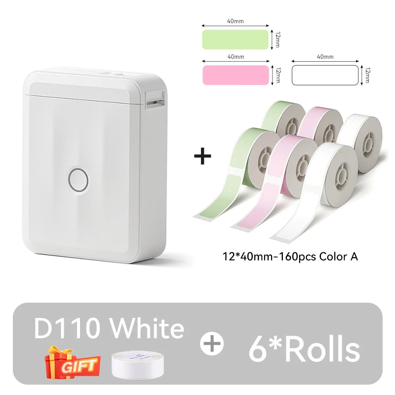 Niimbot D110 Mini Portable Thermal Printer Smart Pocket Self-adhesive Label Printer Bluetooth Price Label Sticker Maker For Home