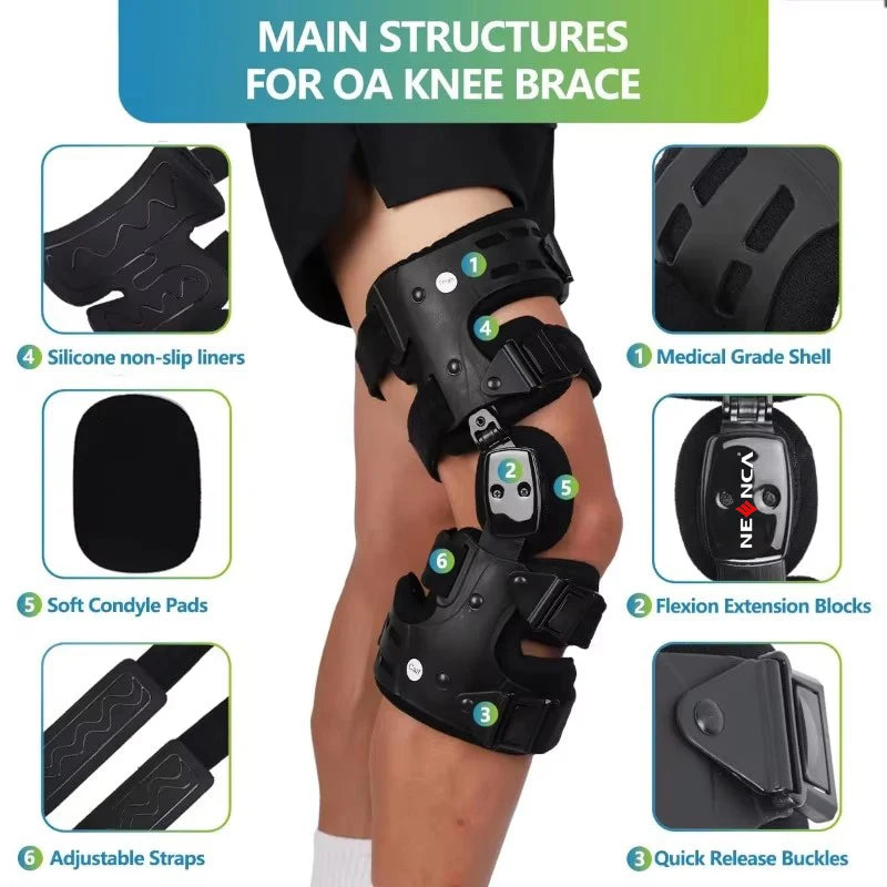 NEENCA OA Unloader Knee Brace Pain Relief & Knee Support for ACL & Meniscus Injury Joint and Patella Stability for Men and Women