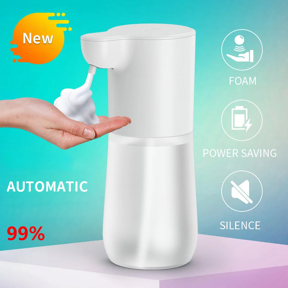 350ML Automatic Foam Soap Dispenser Bathroom Smart Washing Hand Machine USB Charging White ABS for Bathroom Toilet