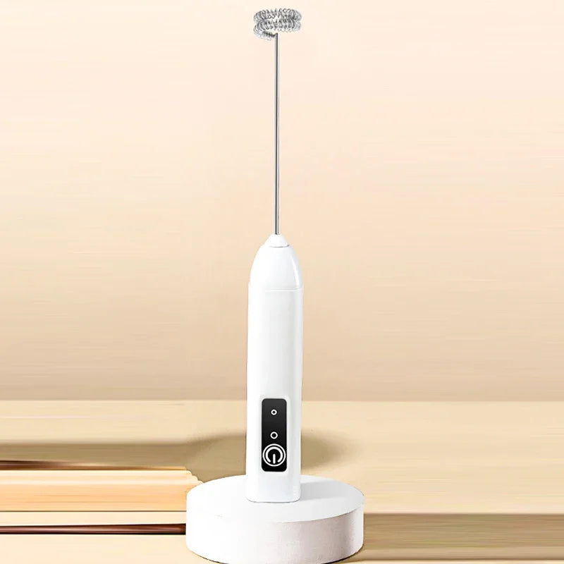 Wireless Milk Frother Electric Type-C Handheld Blender Stainless Steel Mini Coffee Maker Whisk Mixer for Coffee Cappuccino Cream
