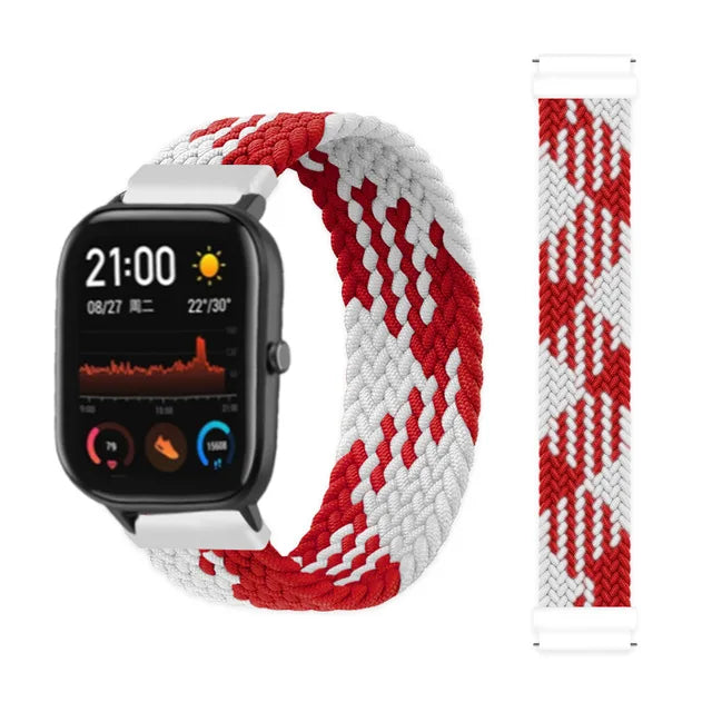 20mm 22mm Watch Straps For Amazfit GTS/4/3/2/2e/GTS2 Mini/GTR 4/3 pro/GTR2/2e/2 Braided solo loop Bracelet Amazfit bip 6 5 band