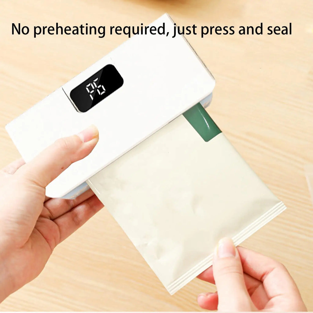 Small Bag Sealer 2 In 1 Chip Bag Sealer And Cutter Vacuum Sealer Fridge Magnet 6-speed Intelligent Temperature Control