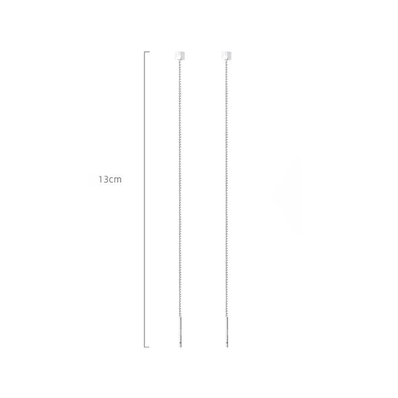 New 925 Sterling Silver Minimalist Square Earrings With Long Earrings Tassel Earrings Luxurious Wedding Jewelry Bridesmaid Gift