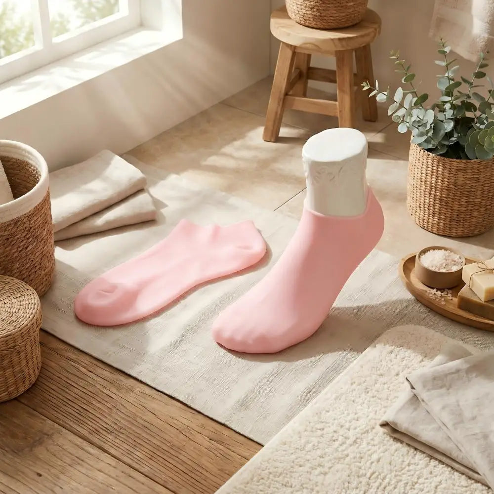 4pcs Silicone Moisturizing Socks Set, 1 Pair of Gloves And 1 Pair of Foot Covers, Reusable Spa Socks to Soften Feet And Hands