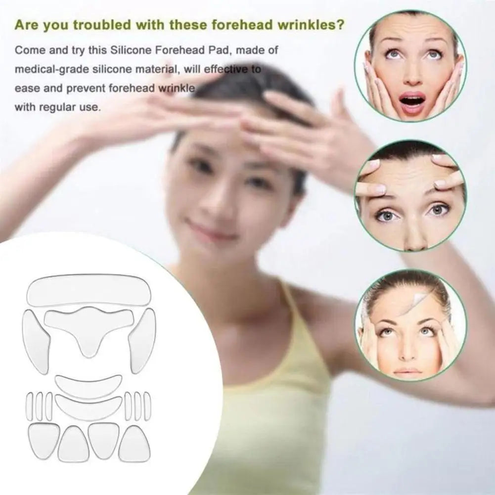 Skin Care Patch 16pcs Reusable Silicone Patches Anti Rimpel Pads Silicone Wrinkle Removal Sticker Face Forehead Neck Eye Sticker