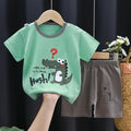 Cartoon Printed Clothing Pure Cotton Home Clothes 2 Piece Suits Toddler Fashion Cute Casual Tracksuits Contrast T-shirt+Shorts