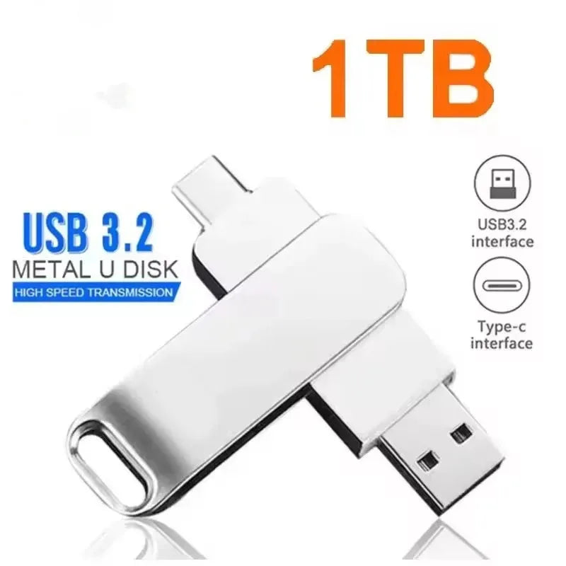 DIXSG For Xiaomi 16TB Flash Drives USB 3.2  U Disk 2TB High Speed Metal Pendrive WaterProof Type-C Memoria USB Stick USB Drives
