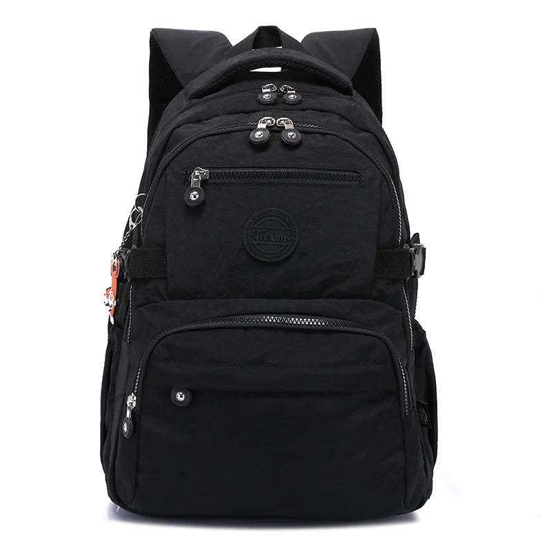 A4 Large Capacity Nylon Men Women Laptop Backpack Lightweight Waterproof Schoolbag Travel Bag Green Blue Red Pink Black M2303