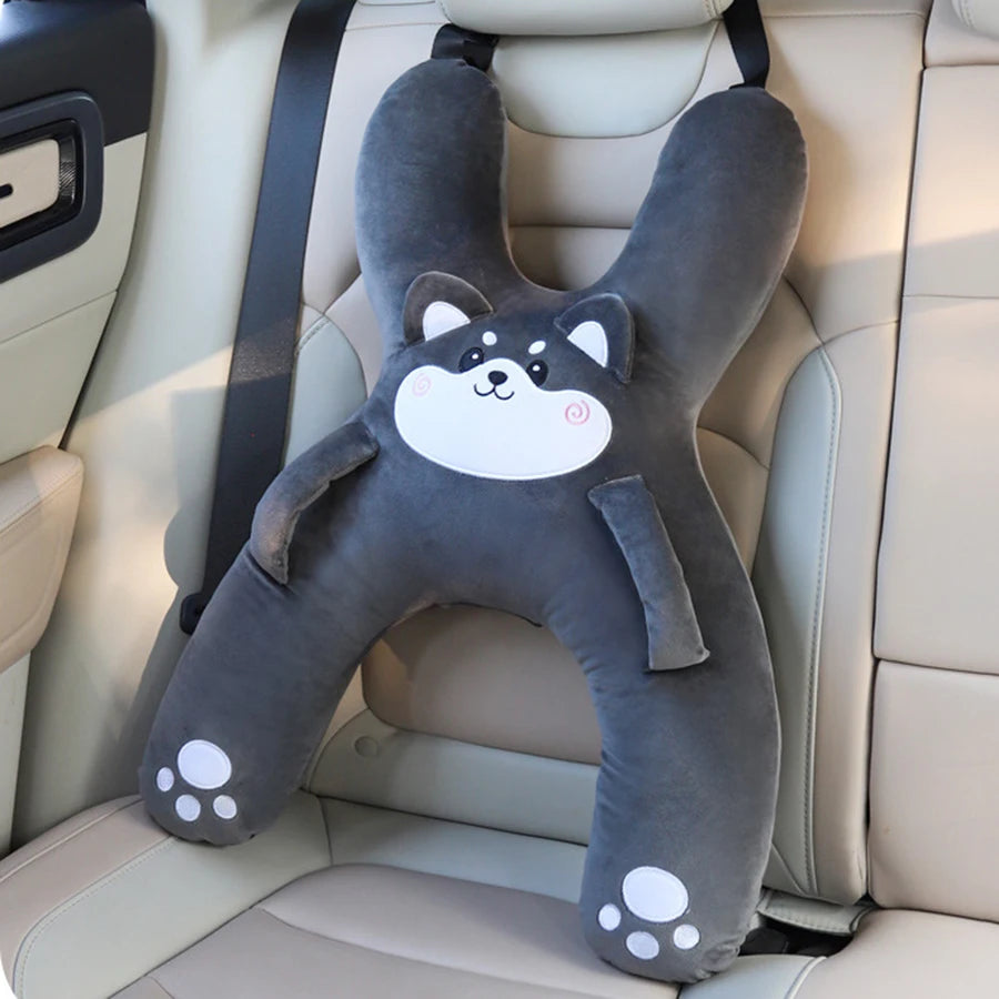 Car Cute Cartoon Pillow Car Mounted Child Sleeping Pillow Car Removable Comfortable Breathable Headrest Lumbar Support