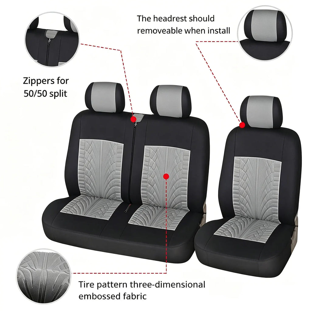 Universal Polyester Fabric Car Seat Covers for Transporter Van Truck - Protector Universal Fit Car Seat Covers
