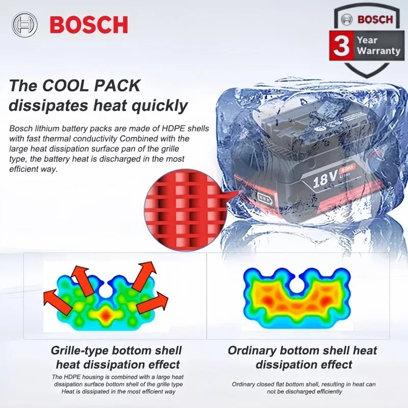100% Original-Bosch 18V Battery, 18V and 6000mAh Backup Batteries, Draadloze Professional System, BAT609 BAT618 18V Tool Battery