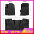 3Pcs Set Car Floor Mats Compatible for Silverado 1500 2014-2019 All-Weather Automotive Floor Mats Waterproof Accessories