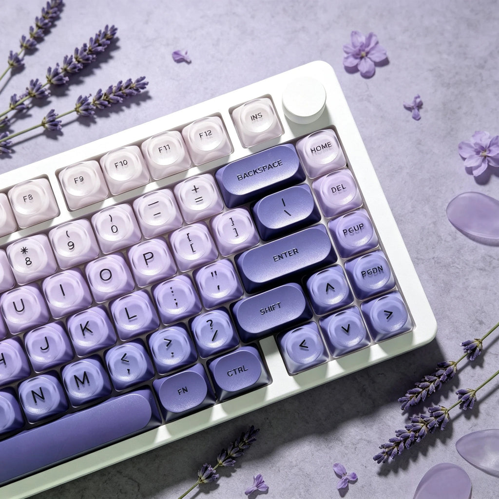 Gradient Purple Black Pink Crystal Keycaps Custom DIY for Gaming Mechanical Keyboard PBT Key Caps Set for Keyboard 68 70 80 90