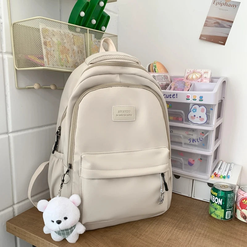 New Female Fashion Men High Capacity Waterproof College Backpack Trendy Women Laptop School Bags Cute Girl Travel Book Bag Cool