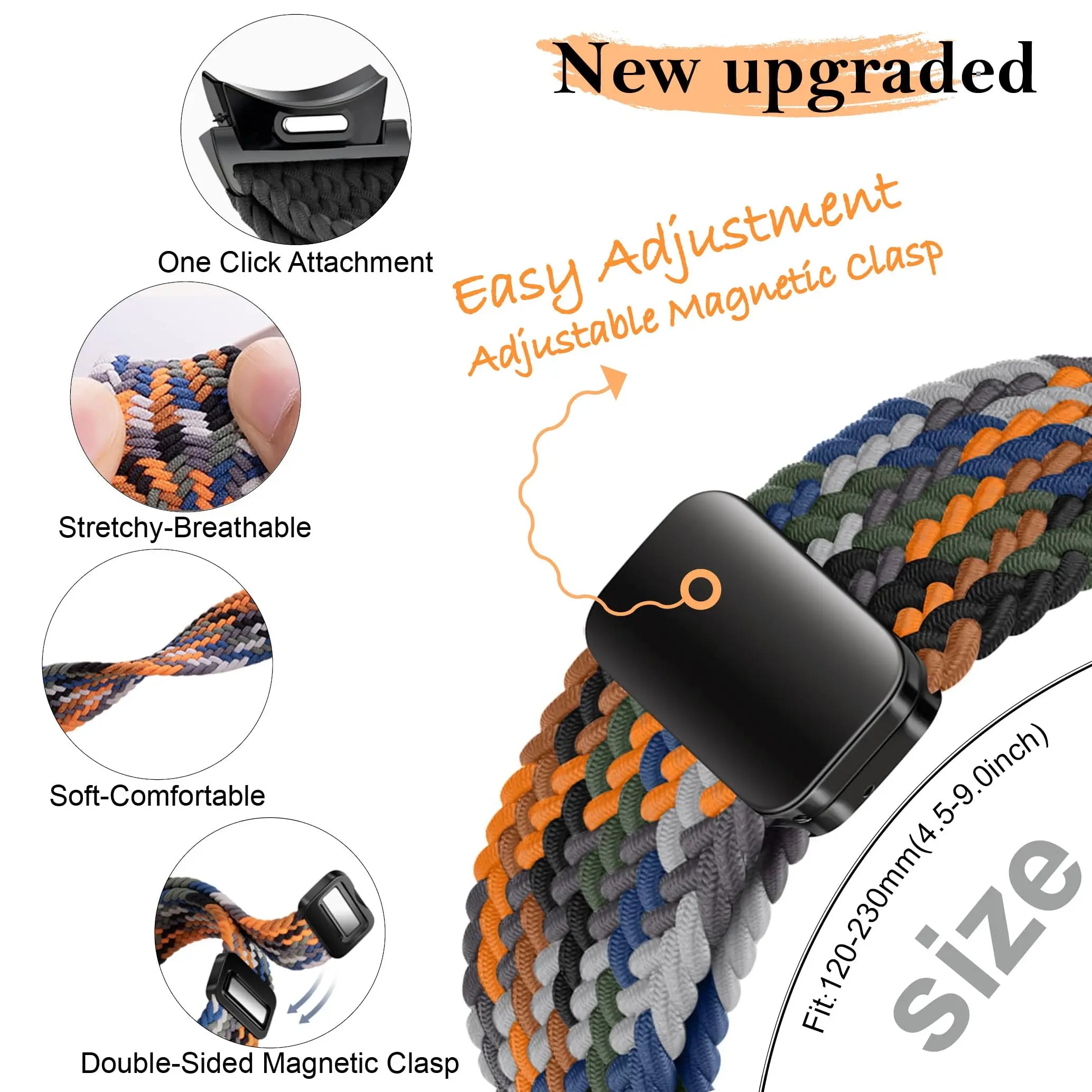 No Gaps Band For Samsung Galaxy Watch 6 4 classic/5 pro 47mm 43mm 44mm 40mm magnetic Braided bracelet Galaxy watch6 watch4 strap