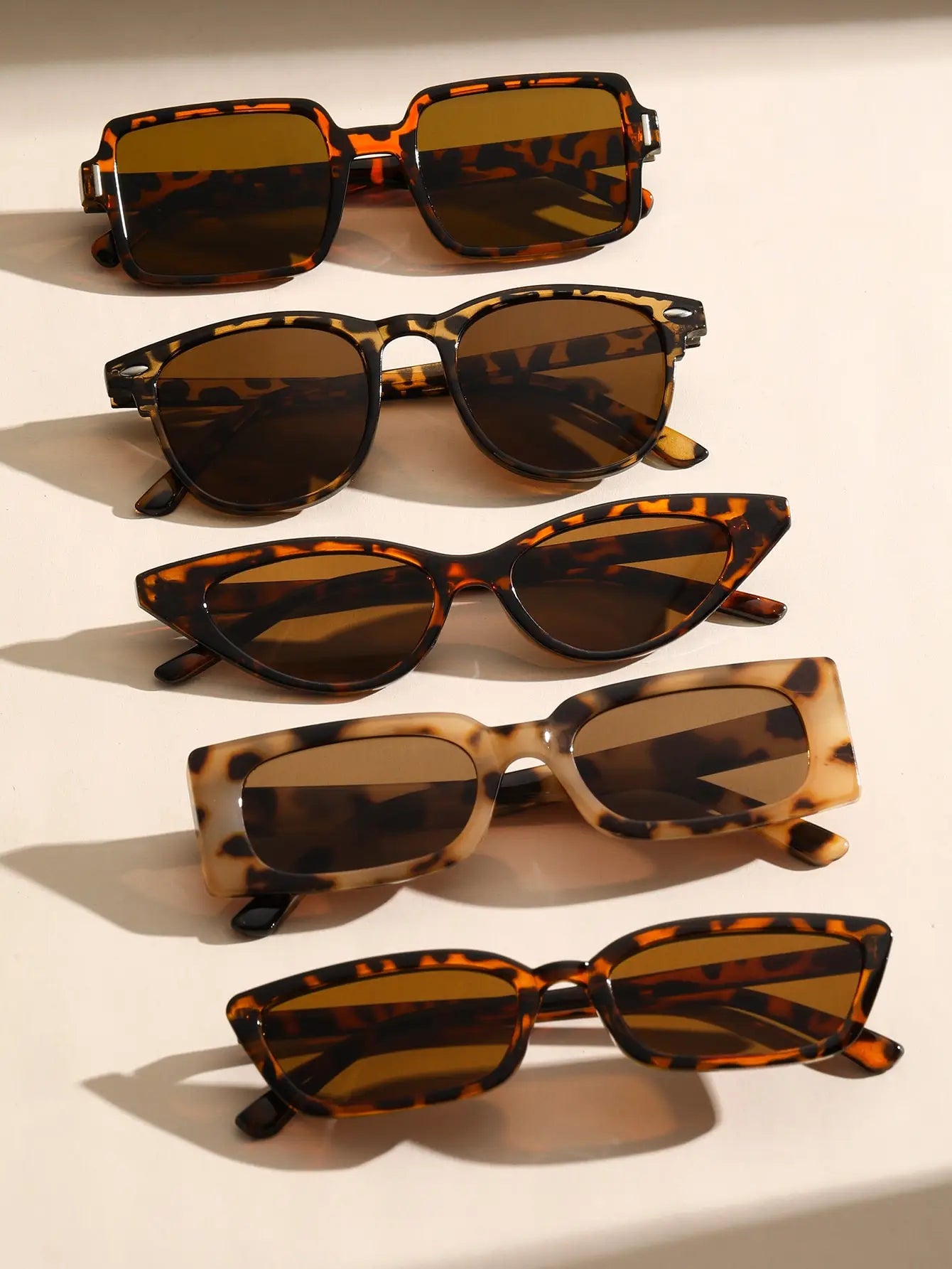 5PCS Unisex Geometric Fashion Subglasses For Cool Outdoor Travel Daily Life