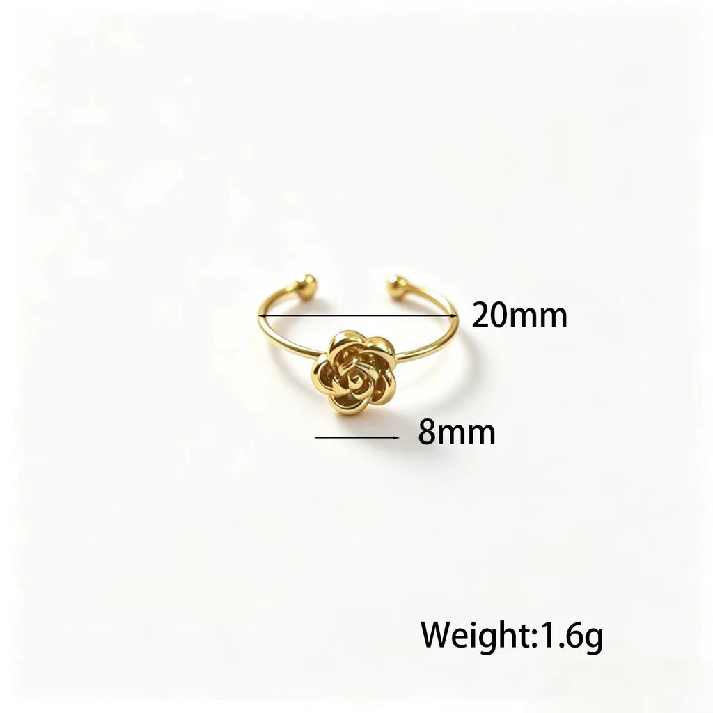 New Exquisite Stainless Steel Camellia Flower Pendant Necklace Bracelet Rings Set for Women Jewelry Sets Sweet Valentine Gifts