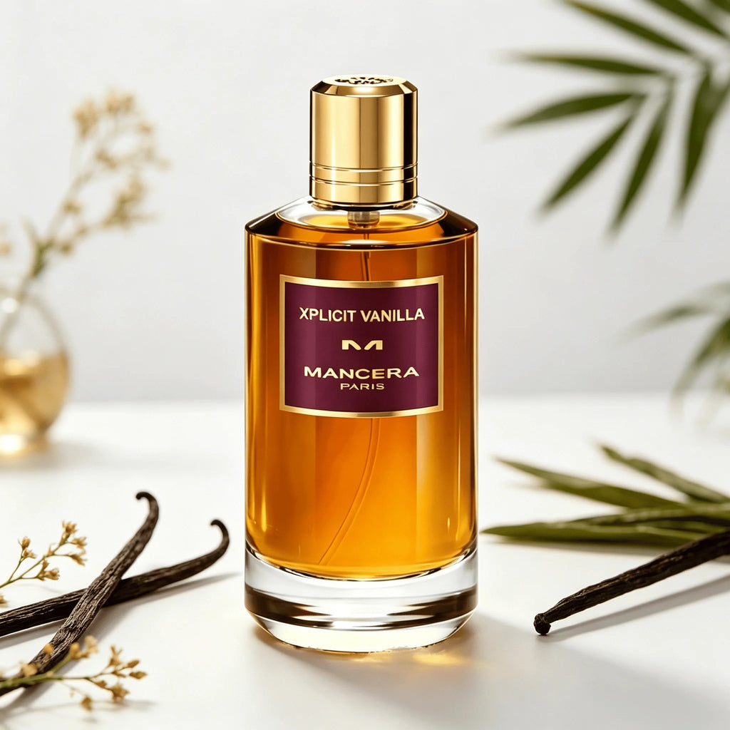 Mancera Paris Xplicit Vanilla Eau de Parfum 120ML Long Lasting Rich Creamy Warm Vanilla Woody Fragrance Unisex Perfume Amber Liquid Octagonal Bottle Luxurious Evening Scent Holiday Gift for Him and Her
