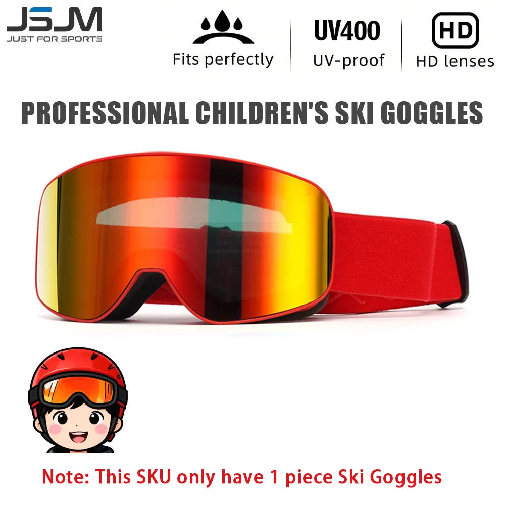 New Children Kids Skiing Goggles 4-15 years old Professional Anti-fog Child Snowboard Goggles UV400 Kids Ski Mask Glasses