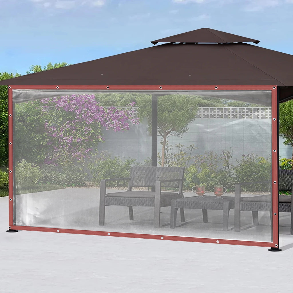PVC Rainproof Tarpaulin Waterproof Heavy Duty Transparent PVC Tarp High Toughness for Patio Canopy Camping Agriculture Storage