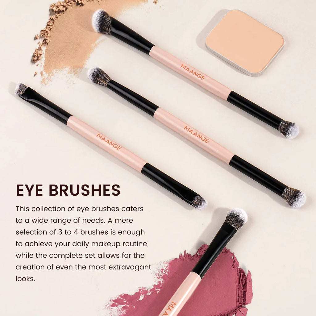 MAANGE 11pcs Makeup Brushes with Storage Bag Multi-purpose Facial Brush Powder Brush Powder Blusher Brush Eye Detail Brushes