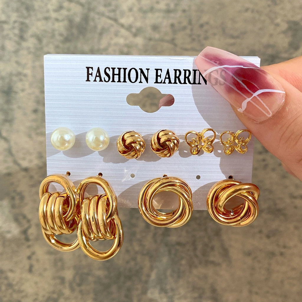 68 Pcs Boho Chic Jewelry Set Vintage Heart Pearl Zircon Butterfly Pendant Earrings Ring Necklace For Women Daily Wear Gifts 2024