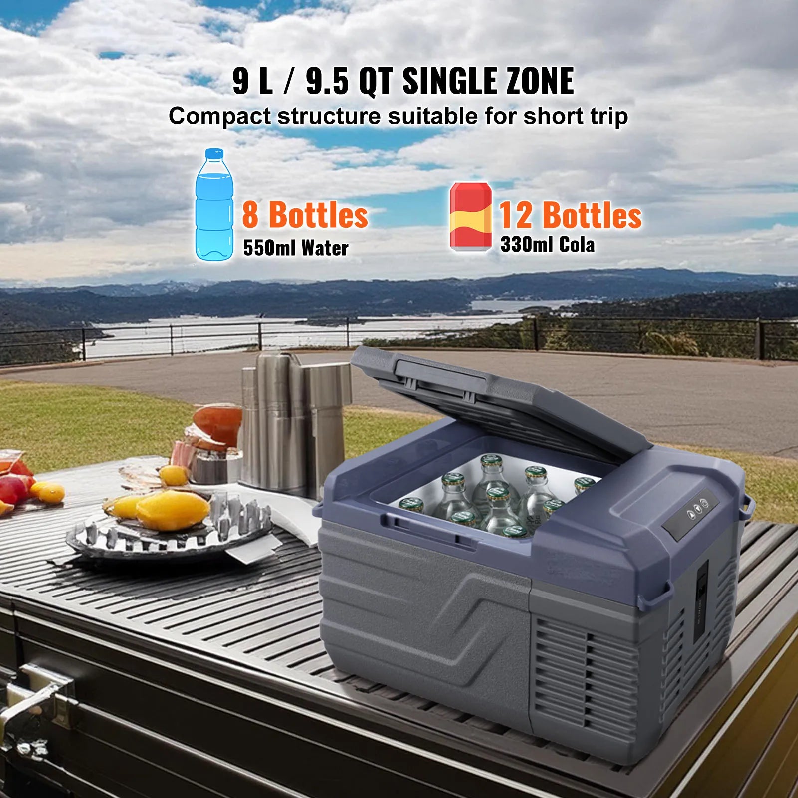 SucceBuy 8L to 75L Car Refrigerator Fridge Portable Icebox Single&Dual Zone w/Blue Tooth Temp Adjustable for Outdoor Camping RV