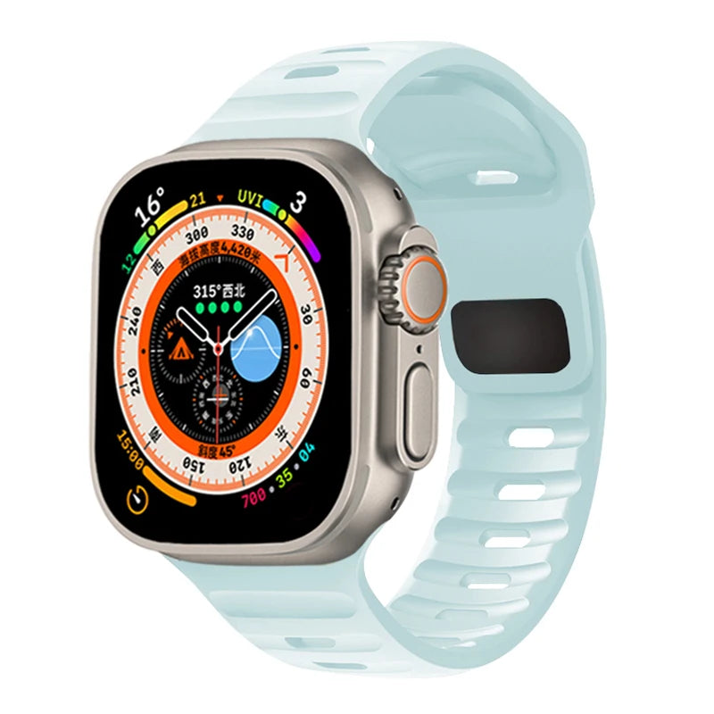Silicone Strap For Apple Watch ultra2 Band 44mm 49mm 45mm 41-46-42mm 40mm sport correa bracelet iwatch Series 10 7 6 se 3 8 9 11