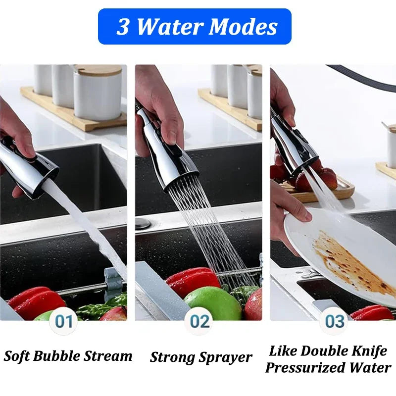 Universal 360° Rotation Kitchen Faucet Extender 3 In1 ABS Durable Water Saving Shower Spray Head Bathroom Basin Tap Replacement