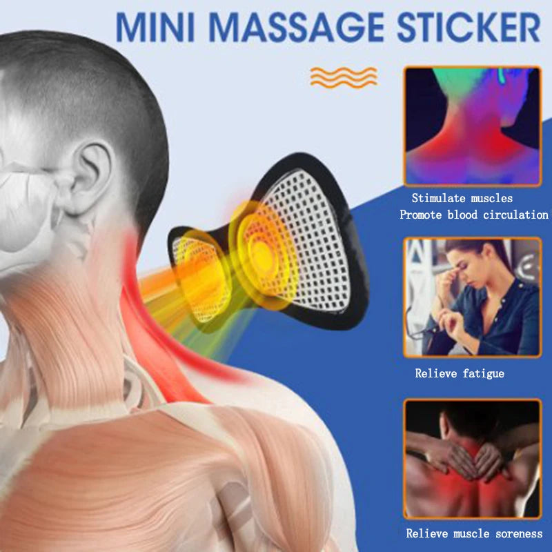 EMS Neck Massager Mini Neck and Back Stimulator Massager Portable Gel Pad Sticker Thin