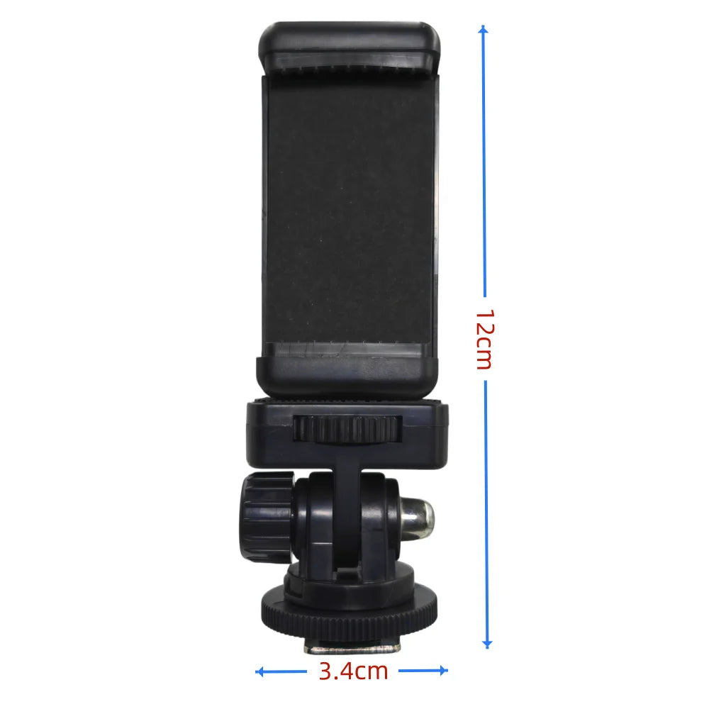 Hot Shoe Phone Mount Adapter for DSLR Camera Mobile Clip Holder Monitor Flexible Tripod Frame