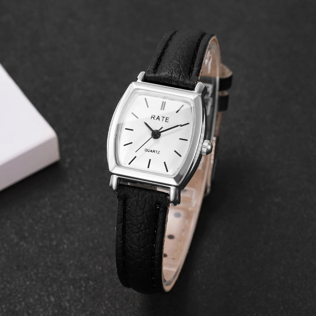 Elegant Women's Watch Minimalist Leather Strap Quartz Wristwatch Casual Dress Watches