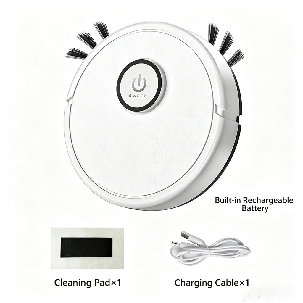 Robot Vacuum Cleaner, 4.5cm Ultra-Slim Robotic Vacuum for Pet Hair & Hard Floor, 45dB Quiet Automatic Floor Sweeper with 50-Min Runtime, Smart Obstacle Avoidance Mini Sweeping Robot for Home & Office