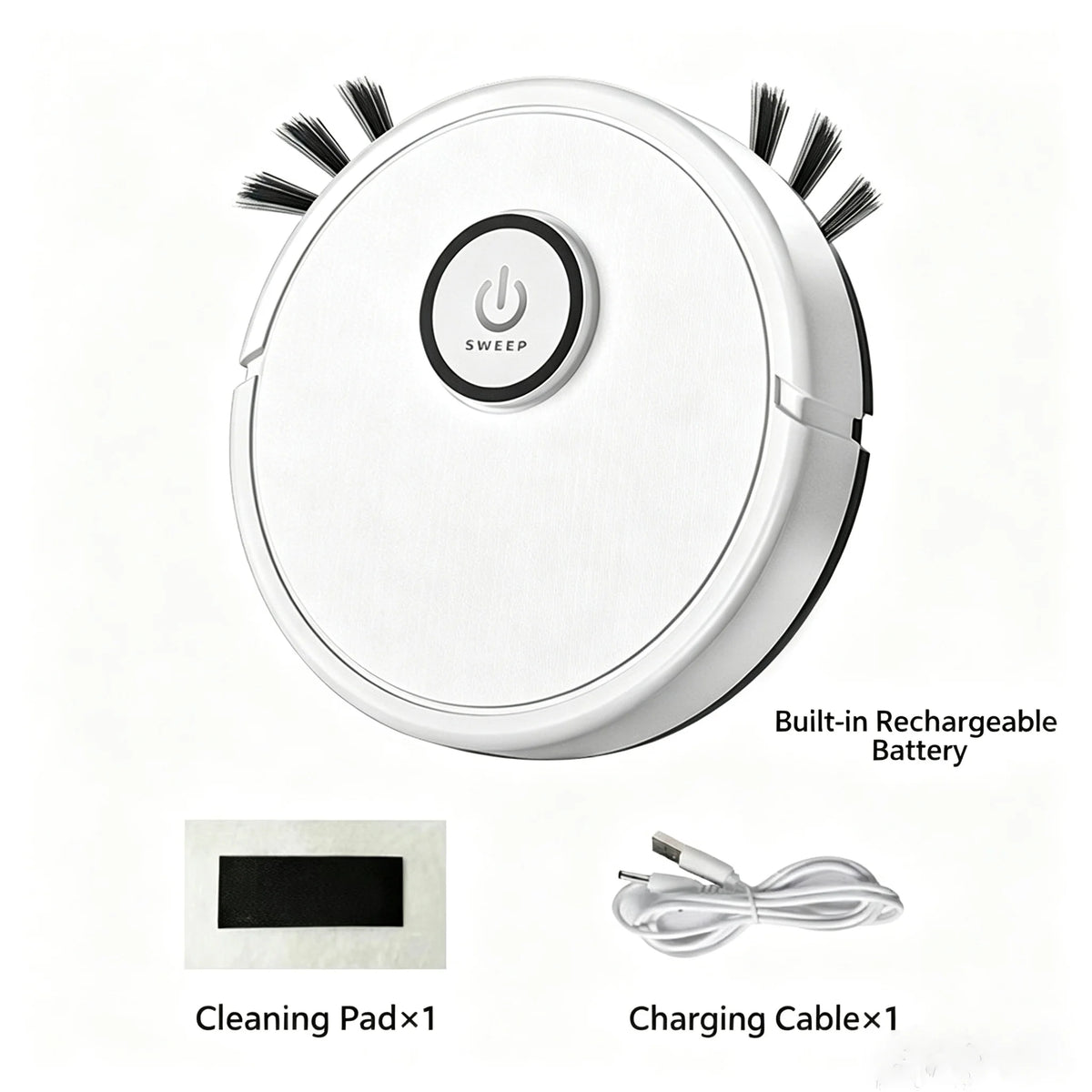 Robot Vacuum Cleaner, 4.5cm Ultra-Slim Robotic Vacuum for Pet Hair & Hard Floor, 45dB Quiet Automatic Floor Sweeper with 50-Min Runtime, Smart Obstacle Avoidance Mini Sweeping Robot for Home & Office
